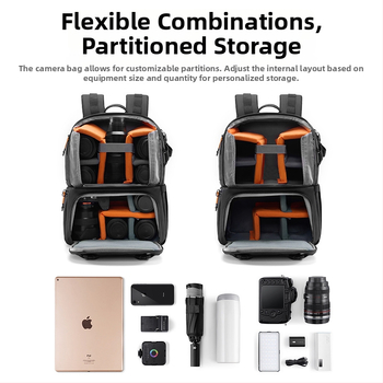 SLR fotoaparato krepšys - 900D medžiaga, atsparus vandeniui, atsparus dilimui, išplečiamas, ergonomiškai nugaros skydelis