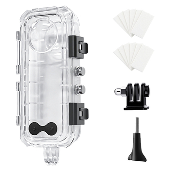 Carcasă impermeabilă pentru Insta360 X4/X5 – adâncime 60m, PC, include carcasa, bază și șuruburi