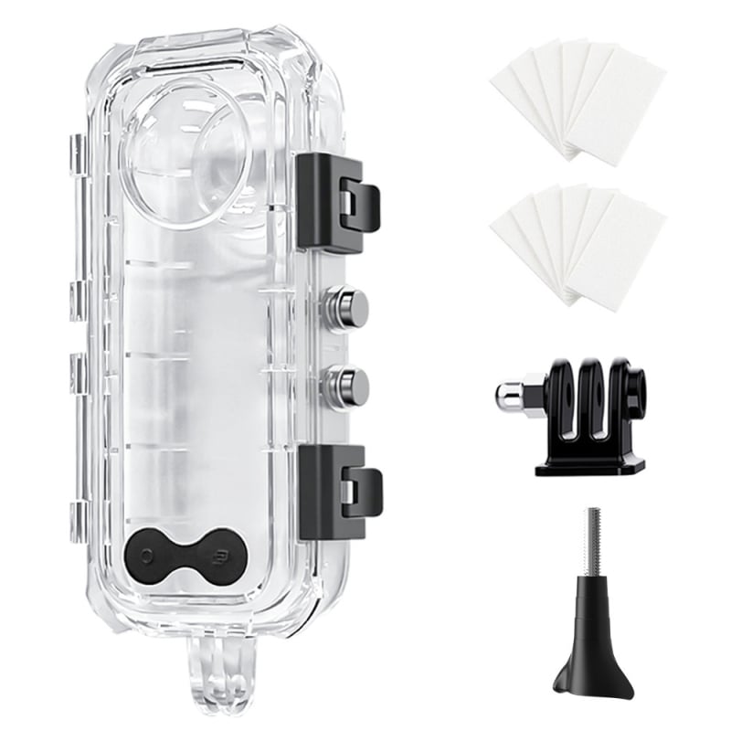 Carcasă impermeabilă pentru Insta360 X4/X5 – adâncime 60m, PC, include carcasa, bază și șuruburi