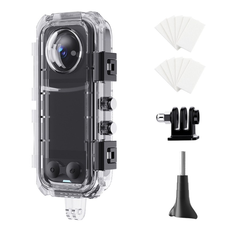 Carcasă impermeabilă pentru Insta360 X4/X5 – adâncime 60m, PC, include carcasa, bază și șuruburi