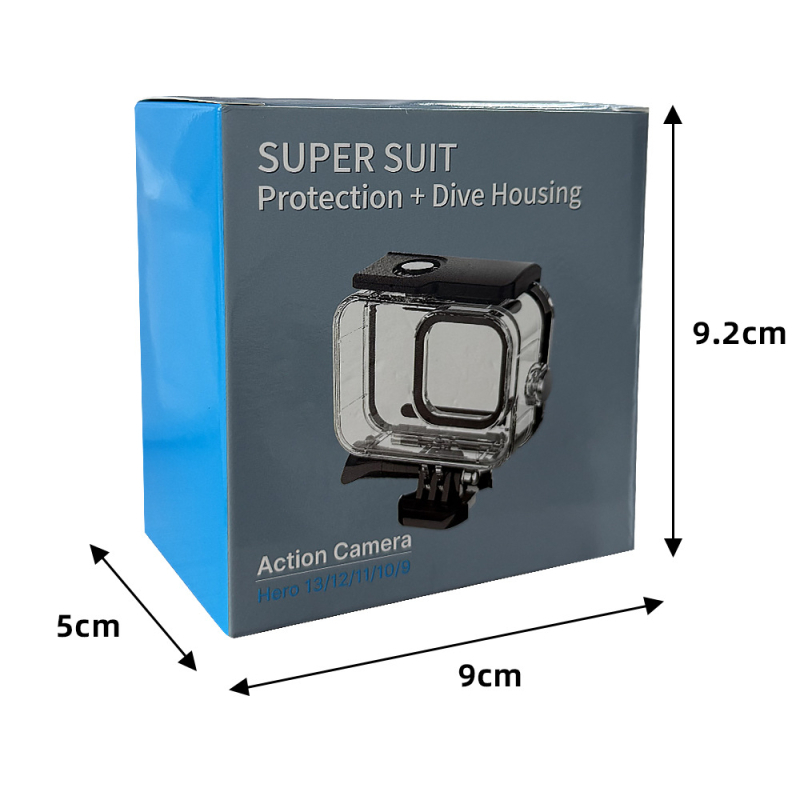 Youyixin husă impermeabilă 9-13 pentru GoPro HERO9-13; construcție din PC, sticlă securizată și oțel inoxidabil; protecție împotriva prafului și carcasă de protecție pentru scufundări
