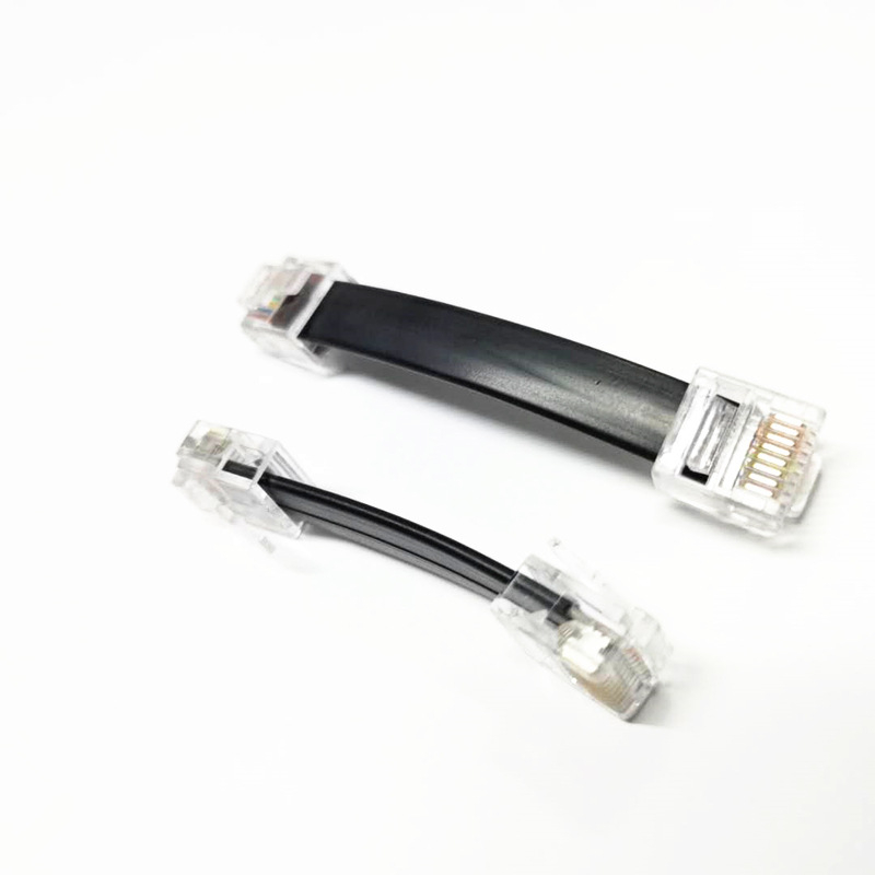 8-jezgreni plosnati Ethernet kabel, 8P8C, plosnati višestruki kabel s RJ45 konektorima, kratko tijelo