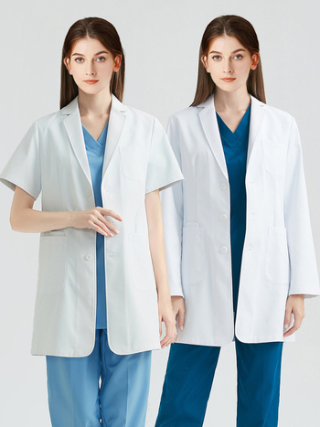 Elegant heart Antistatický zdravotný plášť pre unisex - dlhé rukávy, golier typu saka, vlhkosťou odvádzajúca tkanina polyester/bavlna