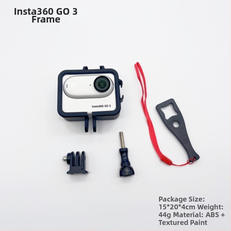 Plastový rám pre Insta360 GO 3S s dvomi studenými držiakmi a nabíjacím priestorom – ochranný rám tela