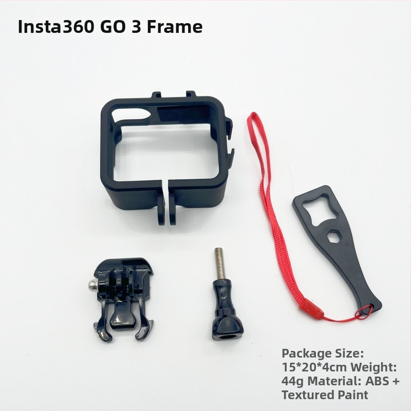 Plastový rám pre Insta360 GO 3S s dvomi studenými držiakmi a nabíjacím priestorom – ochranný rám tela