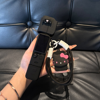 Θήκη προστασίας από σιλικόνη για DJI Pocket 3 με χαριτωμένο σχέδιο γάτας — προστασία γκαμπίλ και σώματος κάμερας από κρούσεις