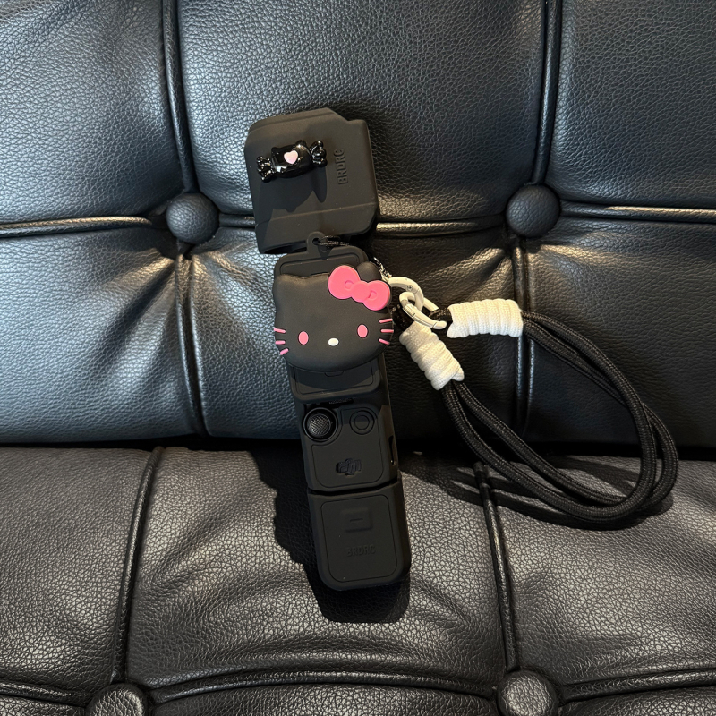 Θήκη προστασίας από σιλικόνη για DJI Pocket 3 με χαριτωμένο σχέδιο γάτας — προστασία γκαμπίλ και σώματος κάμερας από κρούσεις