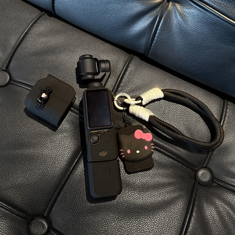 Θήκη προστασίας από σιλικόνη για DJI Pocket 3 με χαριτωμένο σχέδιο γάτας — προστασία γκαμπίλ και σώματος κάμερας από κρούσεις