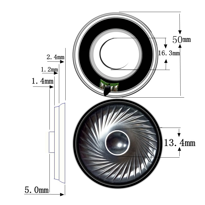 ERQU difuzor coaxial cu magnet intern, carcasă ultra-subțire, diafragmă non-papier, răspuns în frecvență 50-30000 Hz