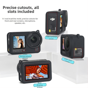 Silikónový ochranný kryt pre DJI Action 6, značky Strange Leaves; model: DJI Action 6; materiál: silikón