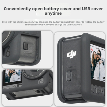 Silikónový ochranný kryt pre DJI Action 6, značky Strange Leaves; model: DJI Action 6; materiál: silikón