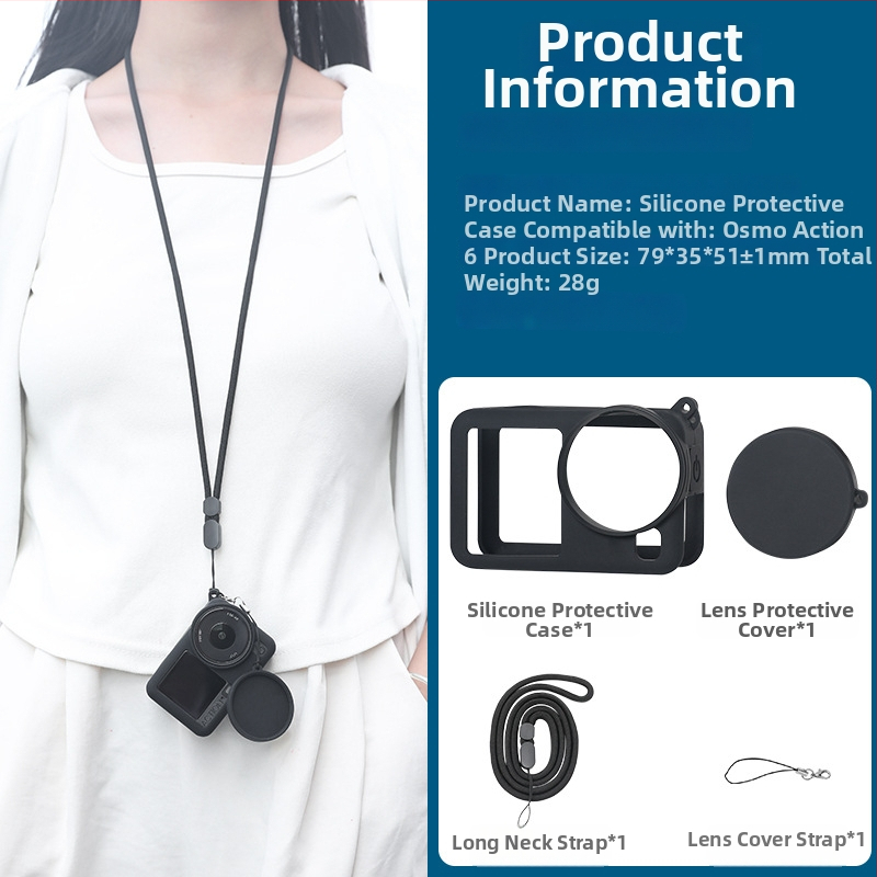 Silikónový ochranný kryt pre DJI Action 6, značky Strange Leaves; model: DJI Action 6; materiál: silikón