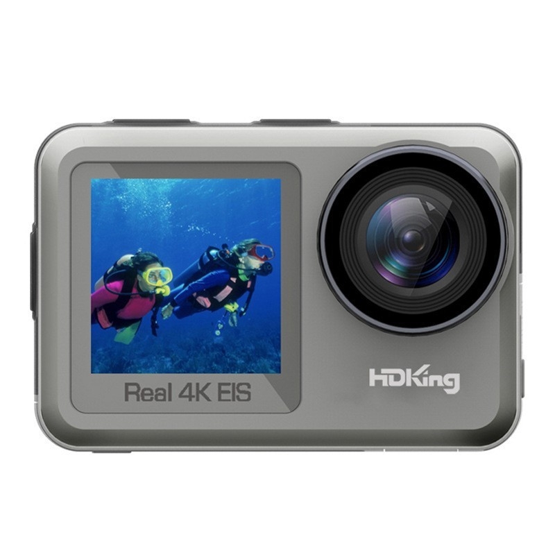 HDking FS01A-2 Akcijska kamera: 4K60fps, Wi‑Fi, vodootporna do 30 m uz kućište, dvostruki LCD zaslon u boji, stabilizacija slike