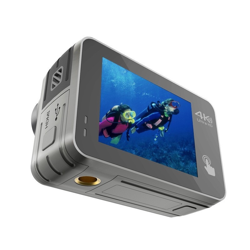 HDking FS01A-2 Akcijska kamera: 4K60fps, Wi‑Fi, vodootporna do 30 m uz kućište, dvostruki LCD zaslon u boji, stabilizacija slike