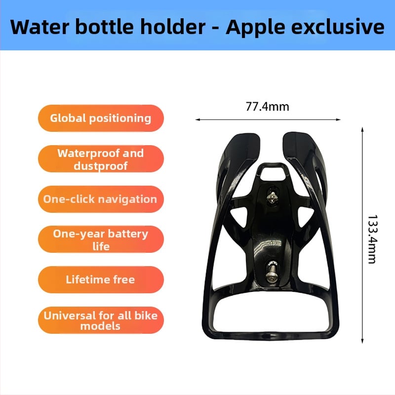 Kerékpárlokátor anti-lopás nyomkövetéssel, pohártartó MTB-hez – AirTag kompatibilis, ABS, 220 mAh, iOS