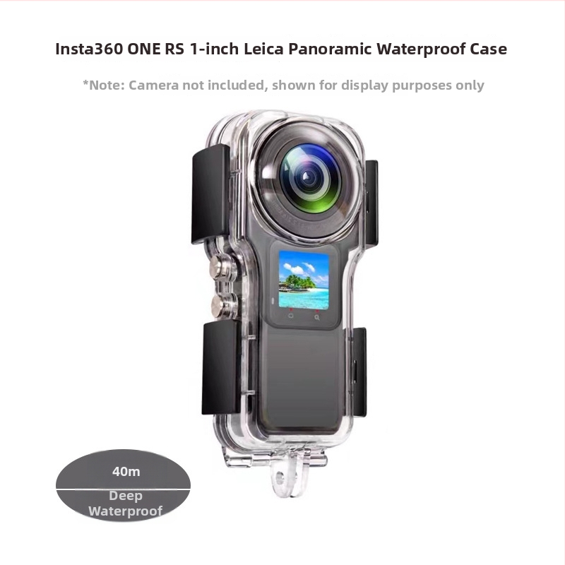 Podvodný kryt pre Insta360 One RS 1.0-inch Leica panoramatickú kameru — vodotesný do 40 m, korozióne odolný PC + optické sklo šošovky (hĺbka 40 m; PC odolný voči korózii; optické sklo šošovky)
