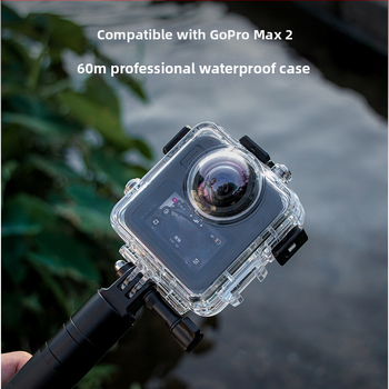 Vodotesná skriňa pre Gopro Max2 panoramatickú akčnú kameru – optické sklo, PC a nerezová oceľ