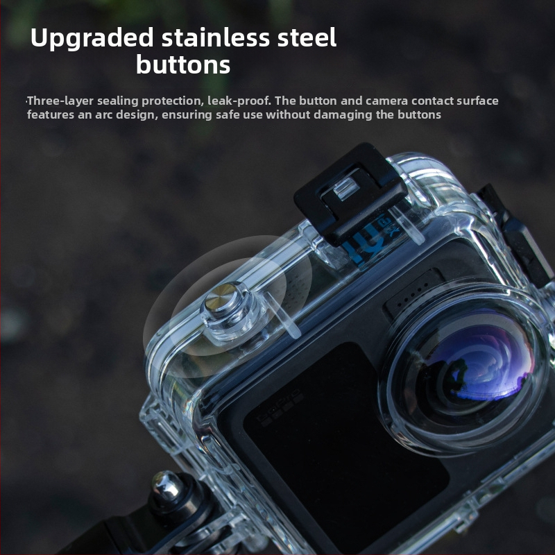 Vodotesná skriňa pre Gopro Max2 panoramatickú akčnú kameru – optické sklo, PC a nerezová oceľ