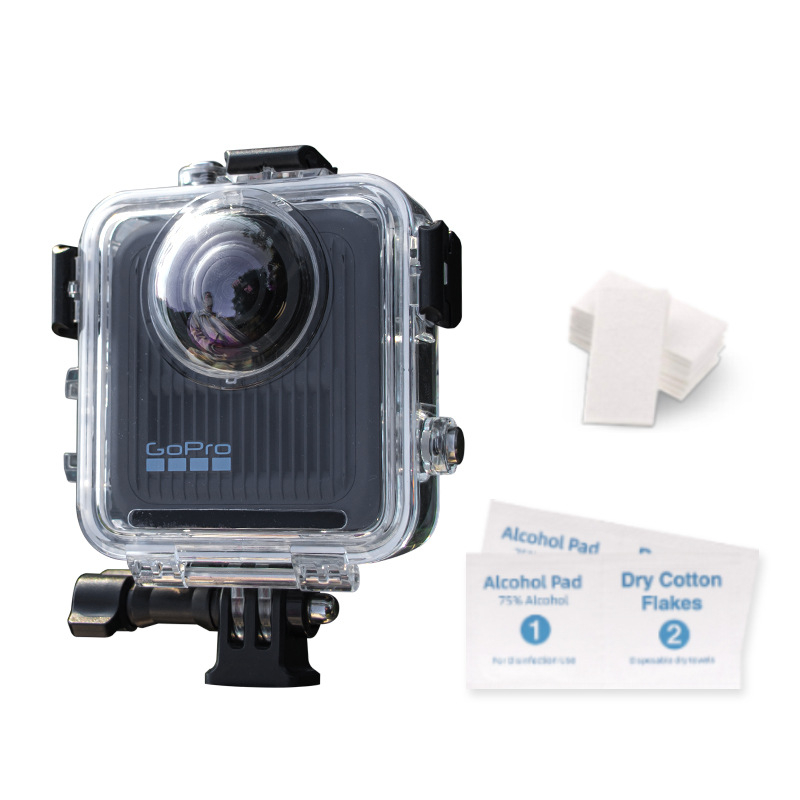 Vodotesná skriňa pre Gopro Max2 panoramatickú akčnú kameru – optické sklo, PC a nerezová oceľ