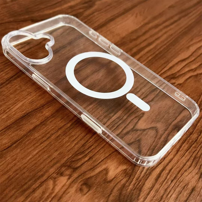 Carcasă pentru iPhone 16 Pro cu buton tactil AI și priză magnetică MagSafe (Material: acrilic + TPU; inel magnetic; buton tactil AI; compatibil MagSafe; anti-scratch)