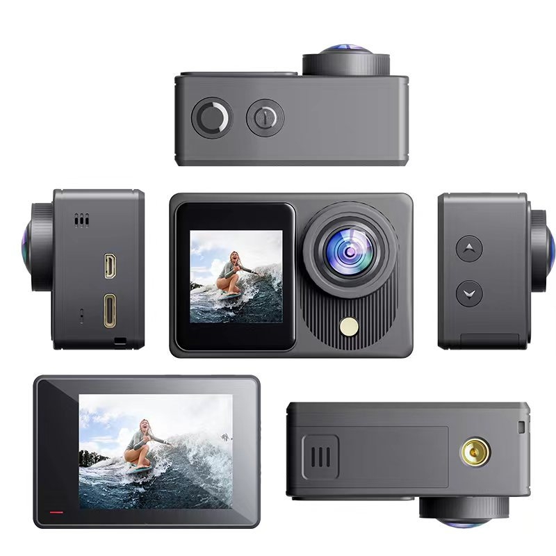 Kerékpáros akciókamera – 48 MP érzékelő, TF-kártya tárhely, két LCD kijelző, modell A26, akkumulátor üzemideje 90–110 perc