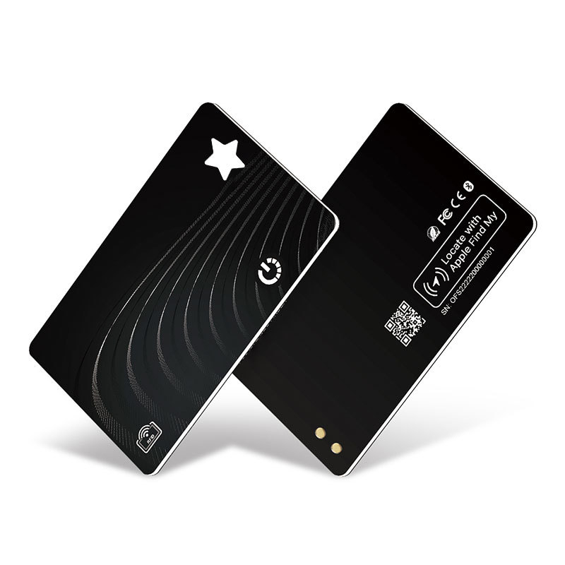 Together AL001 Card Anti-Lost Device pentru iOS (iOS14.5+), baterie 100 mAh, rază 60–100 m, greutate 11 g, interfață personalizabilă și imprimare logo