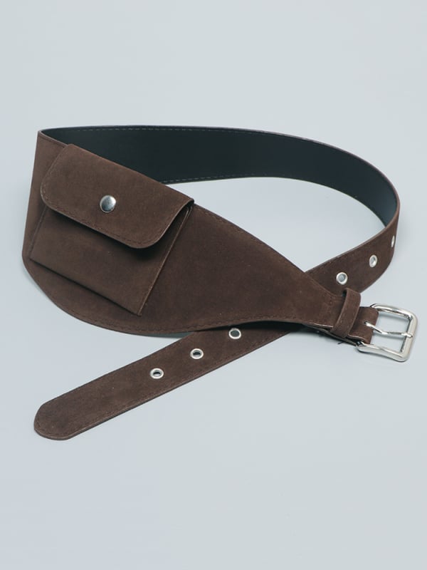 Utcai stílusú deréktáska széles pánttal — PU anyag, kapucsukásos zárás, őszi 2025