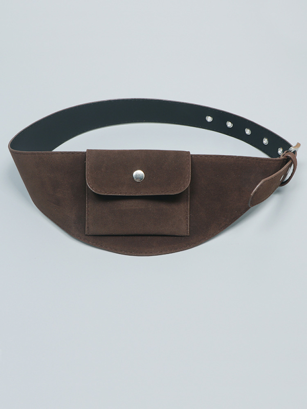 Utcai stílusú deréktáska széles pánttal — PU anyag, kapucsukásos zárás, őszi 2025