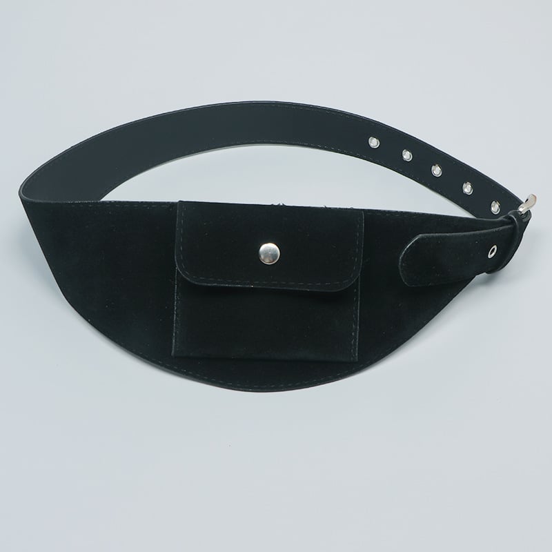 Utcai stílusú deréktáska széles pánttal — PU anyag, kapucsukásos zárás, őszi 2025