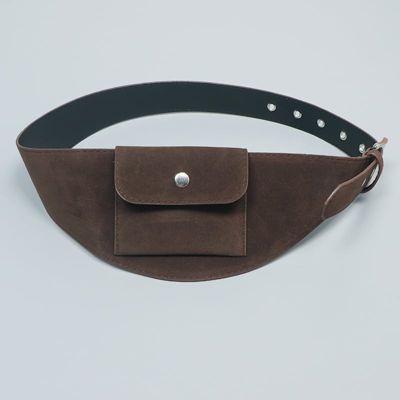 Utcai stílusú deréktáska széles pánttal — PU anyag, kapucsukásos zárás, őszi 2025