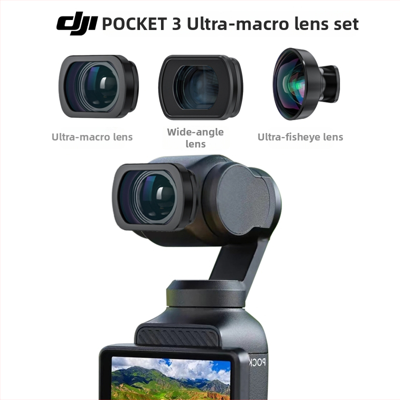 Μαγνητικός μακροφακός για Osmo Pocket 3 – αλουμινένιο σώμα 6063 + οπτικό γυαλί, φίλτρα ND, CPL, UV, 7 g