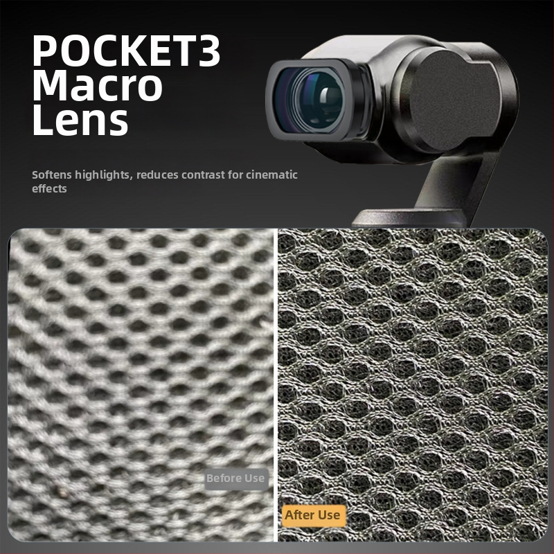 Μαγνητικός μακροφακός για Osmo Pocket 3 – αλουμινένιο σώμα 6063 + οπτικό γυαλί, φίλτρα ND, CPL, UV, 7 g