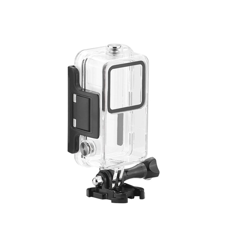 Vodootporan kućište za DJI Action 2 s dvostrukim zaslonom – prozirno kućište, vodootpornost do 60 m, materijal: H9 kaljeno staklo + PC + nehrđajući čelik, kompatibilan s dvostrukim zaslonskim paketom Action 2
