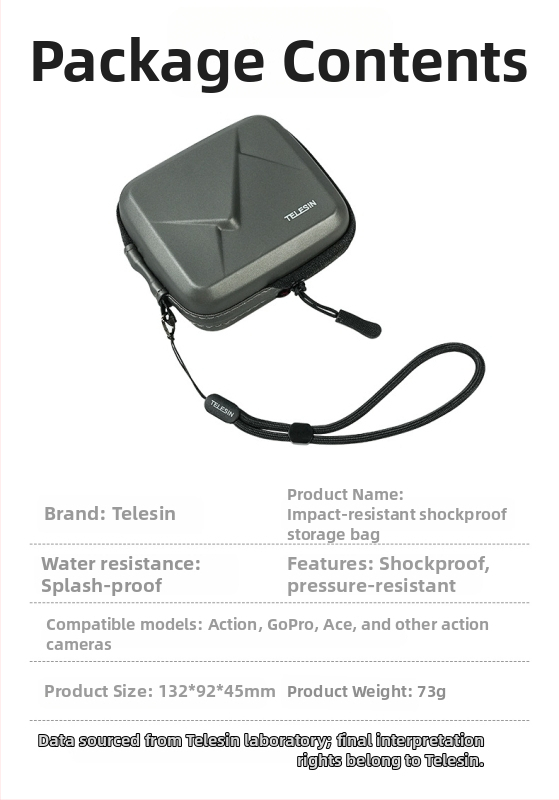 TELESIN ochranná taška na telo pre série Gopro/action/ace – model Gp/oa/ace series neutral, kompatibilné s Gopro/action/ace sériami, logo tlačené