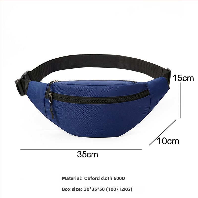 Oxford anyagú sport deréktáska, több rekeszes, uniszex, poliészter bélés, városi stílus