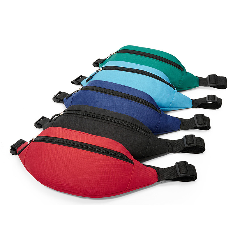 Oxford anyagú sport deréktáska, több rekeszes, uniszex, poliészter bélés, városi stílus