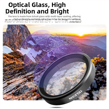 TELESIN UV zaštitno ogledalo za DJI Action 3/4/5 — aluminijska legura + optičko staklo, dodatak filtra