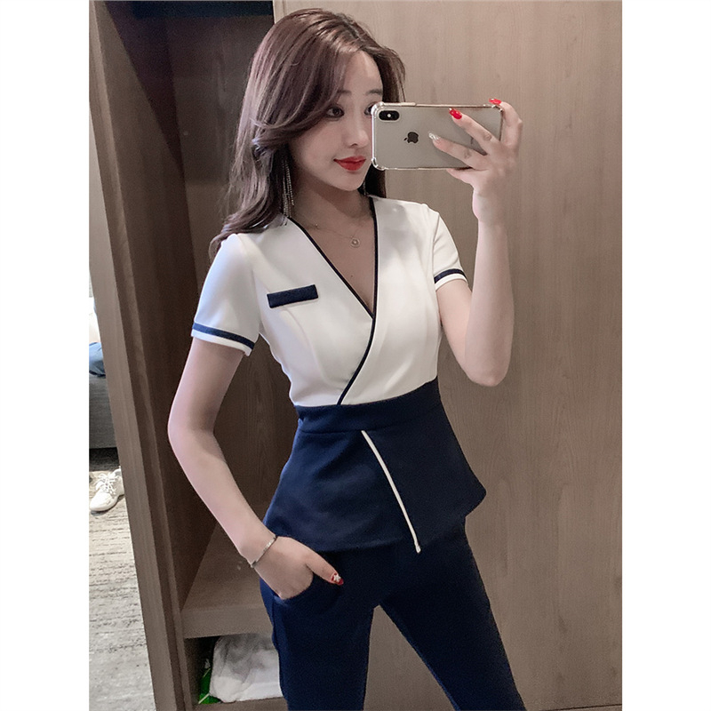 Unisex uniforma za stjuardesu, Chenille-Spandex materijal, zaštita od zračenja, kratki rukavi, krzneni ovratnik