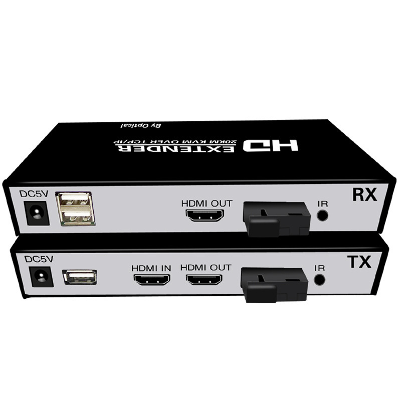 HDMI optinis KVM plėtiklis 20 km, 1080P, USB klaviatūra pelė, SC sąsaja, modelis GT-YCQ-20A