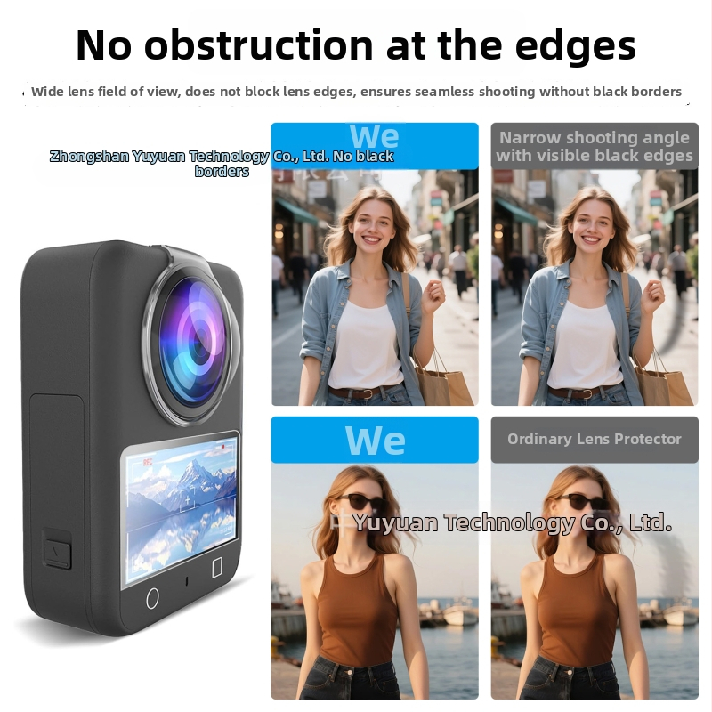 DJI Osmo360 objektiivi kate — kõrge läbipaistvus, kukkumiskindel ja kriimustustele vastupidav (Saderīgs ar Osmo360; Modelis: Osmo360; Kohandatud proovid)