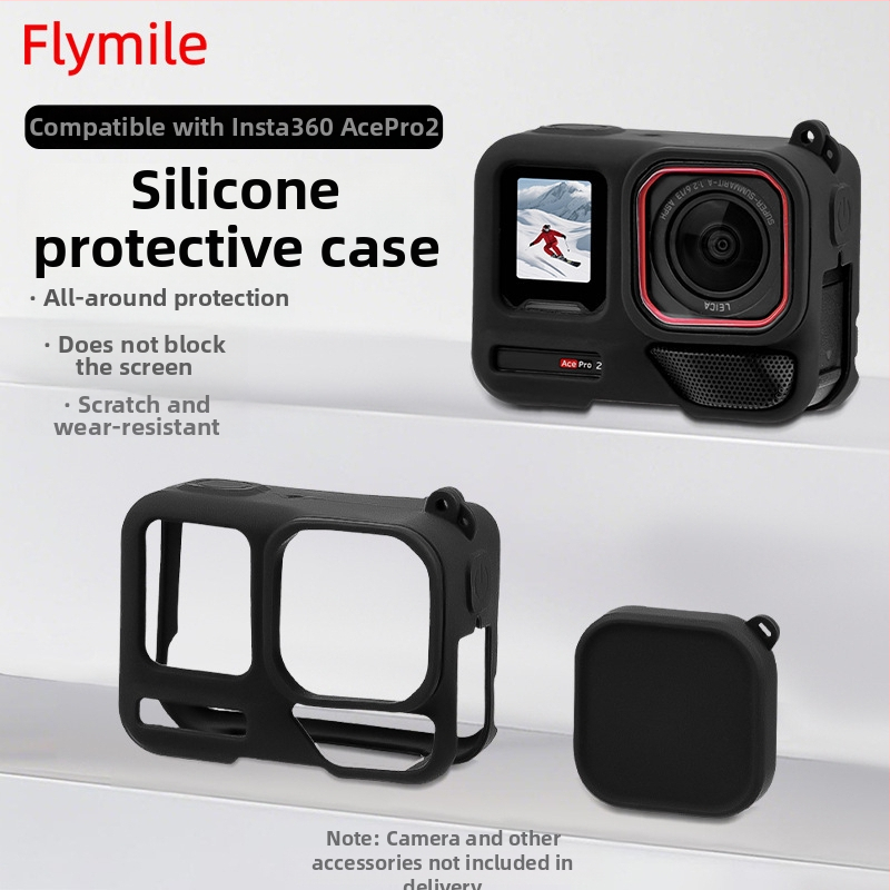 Insta360 Ace Pro 2 Apsaugos Silikoninis Korpusas Dangtelis ir Objektyvo Priedai (OEM, AC2012, Licencijuotos Privatus Ženklai: Taip)