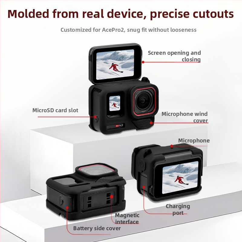 Insta360 Ace Pro 2 Ochranný Silikónový Kryt Těla a Príslušenstvo Objektívu (OEM, AC2012, Licencované Súkromné Značky: Áno)