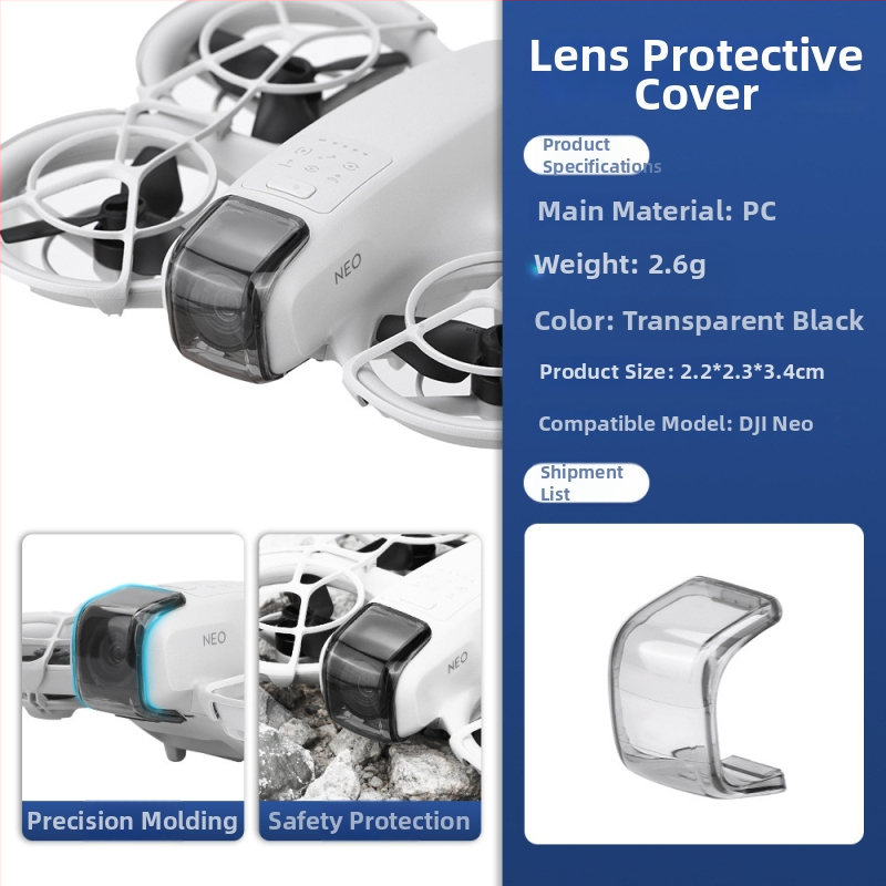 DJI NEO stabilizatoriaus objektyvo dangtelis – PC medžiaga, Brdrc, 4.7 g, 1 vnt objektyvo dangtelis