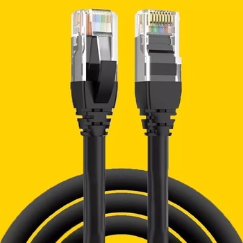 Cat6 гигабитов Ethernet конектор за мрежов кабел – прав RJ45 щепсел за Set-Top Box, рутер и система за видеонаблюдение