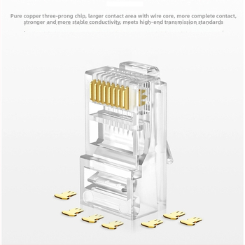 TCL PQ0101 RJ45 tīkla savienotājs Crystal Head neekrāns, Gigabit, injekcijas liešana