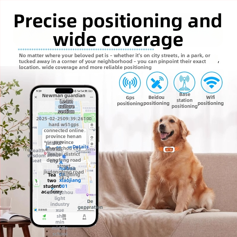 Locator GPS pentru animale M7 — IP66 impermeabil, alarme: mobil și geofence, hartă Baidu, autonomie baterie 120 h