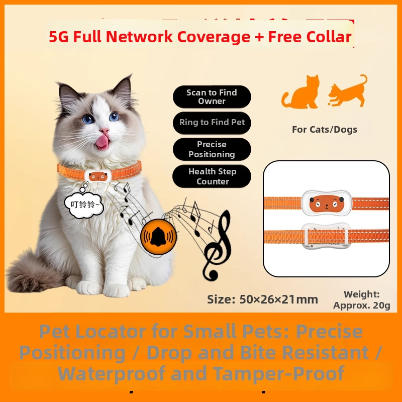 Locator GPS pentru animale M7 — IP66 impermeabil, alarme: mobil și geofence, hartă Baidu, autonomie baterie 120 h