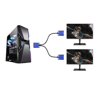 Cablu VGA pentru PC, model kk001, conductor din cupru, lungime 30 cm, interfață VGA, adaptor