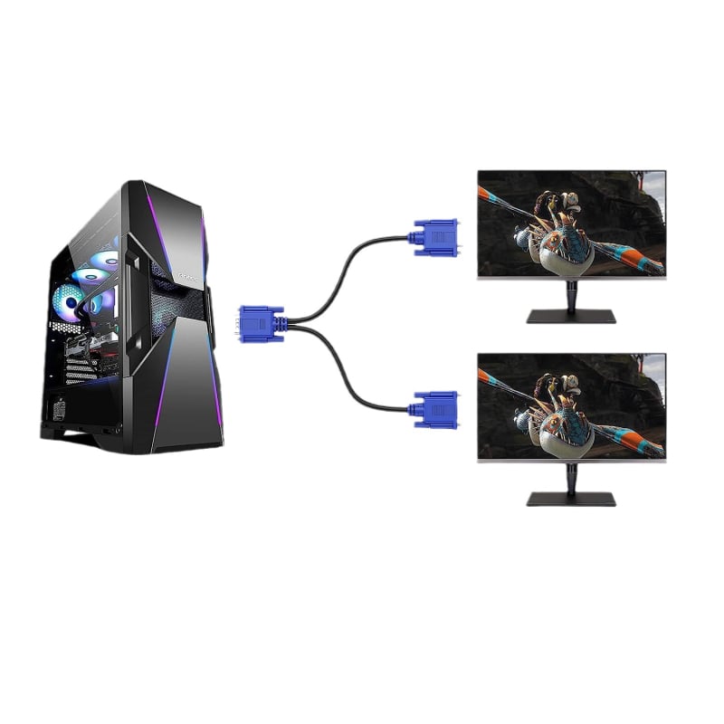 Cablu VGA pentru PC, model kk001, conductor din cupru, lungime 30 cm, interfață VGA, adaptor