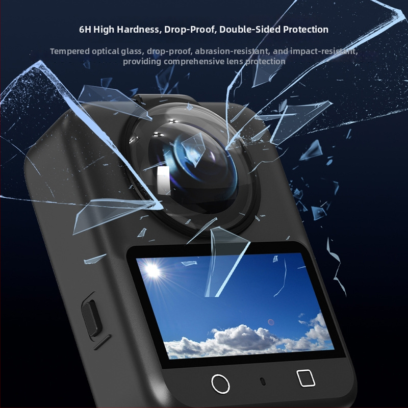 Klaasist kaitsekate DJI Osmo 360 panoraamkaamera jaoks – antifog objektiiv, tolmukaitse, OEM bränd, volitatud privaatne bränd